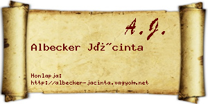 Albecker Jácinta névjegykártya